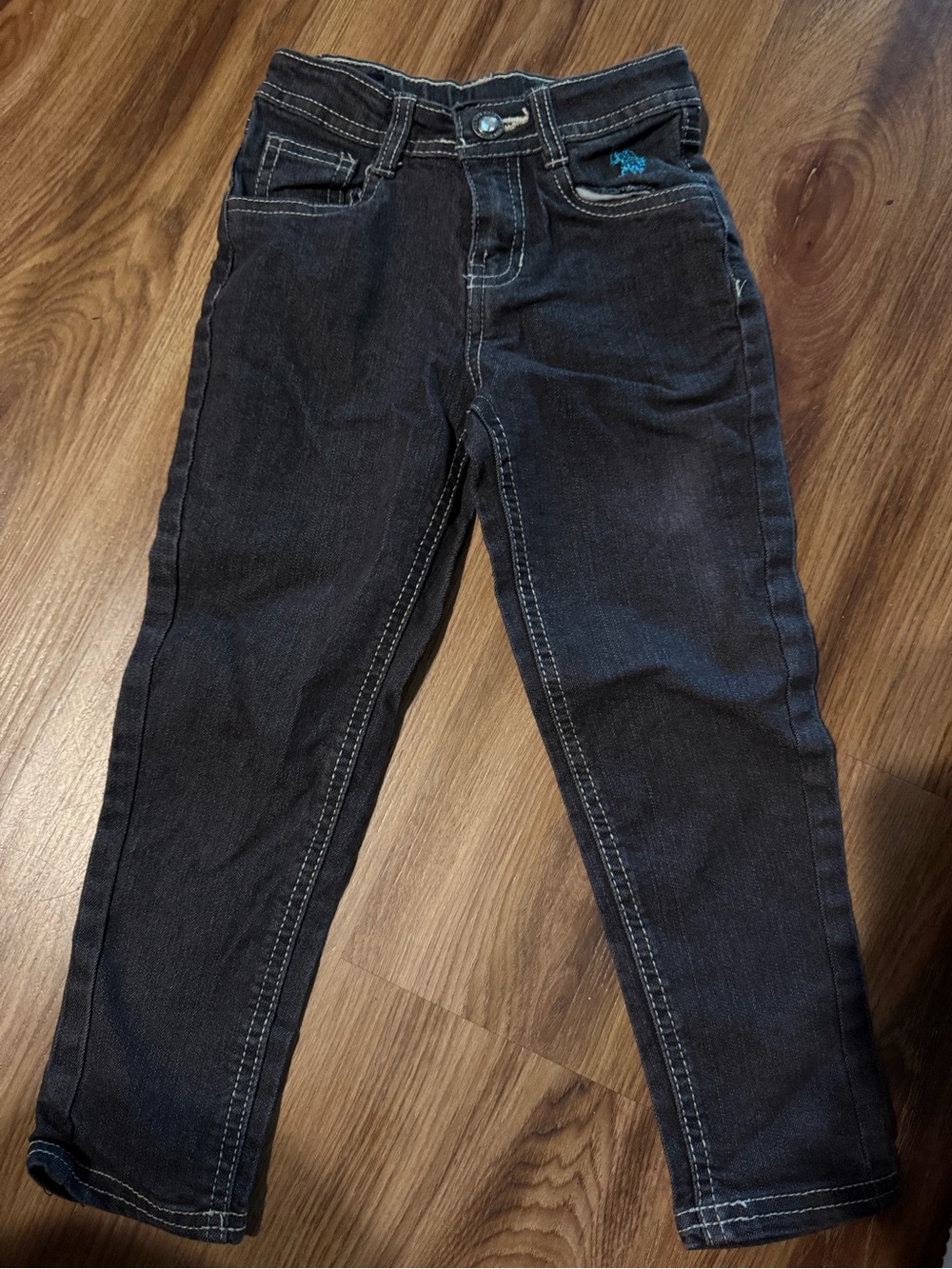 U.S. Polo Assn. dark wash kids jeans with teal logo